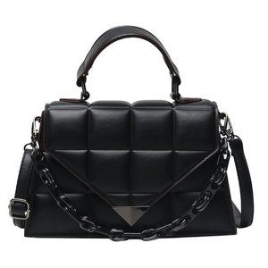 Small Square Bag Fashion Quality PU Leather Women's Handbags Solid Color